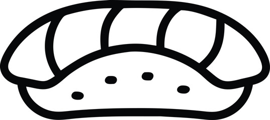 a sushi plate a single black and white graphic design element