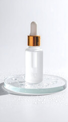 Serum Bottle on Wet Surface - Beauty and Skin Care