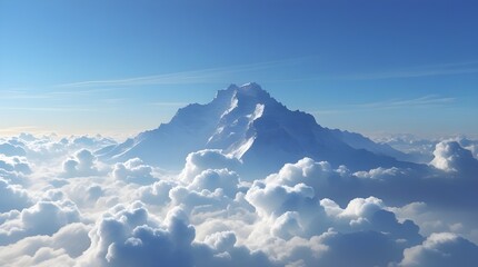 Naklejka premium mountains and clouds