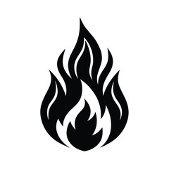 Fire Flame with Smoke Bold Icon Vector Illustration