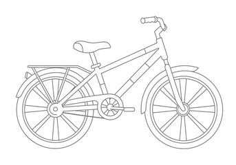 Fototapeta premium Illustration of outline bike In Flat Style 