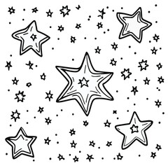 Sparkle Star Vector Stock Illustration. Star Minimalist North Star Icon Set – Celestial Elements for Astronomy, Navigation, and Holiday Designs.
