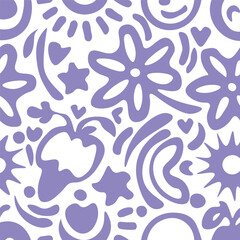abstract violet floral pattern on white background