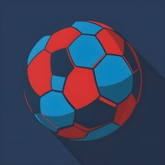 Fototapeta premium soccer ball on blue background