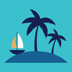 Tropical Spa And Wellness Center With Palm Logo