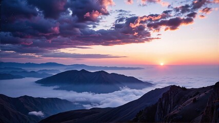 sunset in the mountains