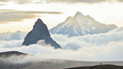 mountain landscape with clouds