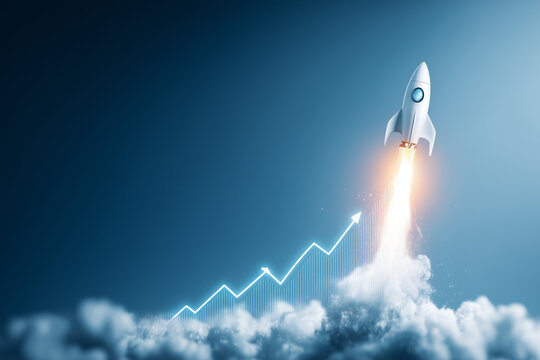 Rocket launching with growth chart