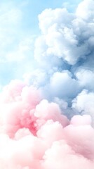 Pastel Pink And Blue Cloudscape: Soft Gradient Sky Background