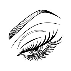 Obraz premium eyelash logo vector art silhouette