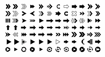 Diverse Collection of Arrows Black Vectors for Graphic Design