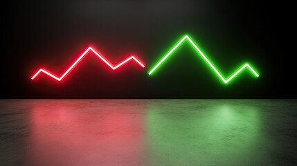 Neon Graph on Dark Floor