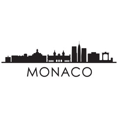 Fototapeta premium Monaco skyline horizontal banner. Monaco. Vector template for your design. Vector black silhouette. with white background