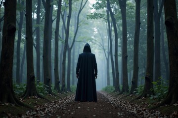 Title: The Enigmatic Presence in the Shadowy Woods