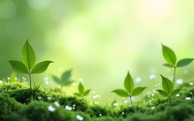 Naklejka premium green eco business sustainable environmentally friendly background, organic natural template, banner with copy space suitable for banner brochure card poster flyer coupon. nature protection concept