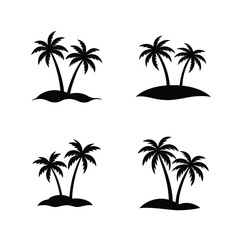 Fototapeta premium set of palm trees on the beach
