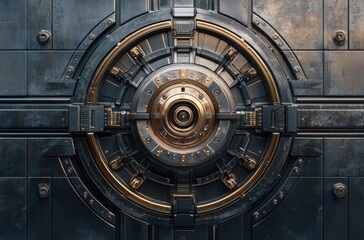 Abstract machine art, centered a fusion of mechanical and organic shapes forming a powerful