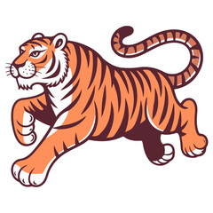 tiger vector cartoon animal isolated on white background.