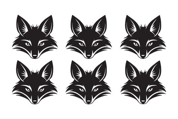 Set of Fox line art