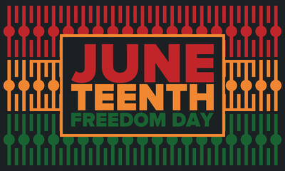 Fototapeta premium Juneteenth Independence Day. Freedom or Emancipation day. Annual american holiday, celebrated in June 19. African-American history and heritage. Poster, greeting card, banner and background. Vector