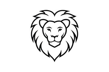 a-lion-s-head-depicted-in-a-stylized--monochrome-v.eps