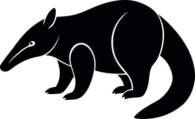 Obraz premium anteater silhouette line art vector illustration