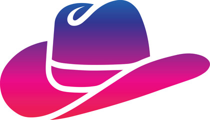 Cowboy Hat Over Gold Rays Hipster Style