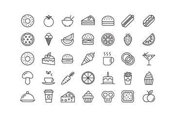 Set of Food line art 