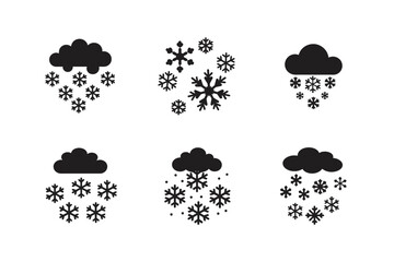 falling snowflakes vector art silhouette