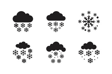 falling snowflakes vector art silhouette