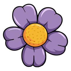 vector illustration of an abstract purple flower. flower, flowers, floral, illustration.