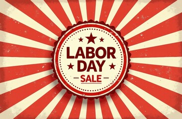 Labor Day vintage label with the word sale