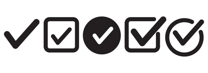 Green check mark icon. Check mark vector icon. Checkmark Illustration. Vector symbols set ,green checkmark isolated on white background. Correct vote choise isolated symbol. ©  