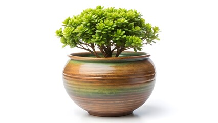 Small potted plant in a decorative ceramic pot