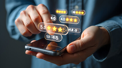 Hand holding a smartphone displaying a social network on the screen for online communication