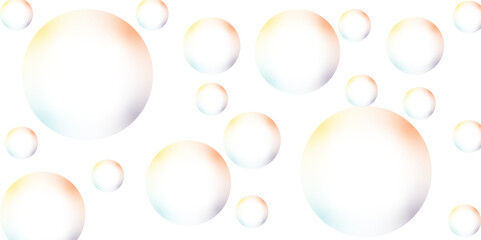 Colorful transparent yellow, orange, purple, blue and soap bubbles floating in the air. Beautiful circles colorful soap bubbles texture background. seamless and retro pattern technology and business