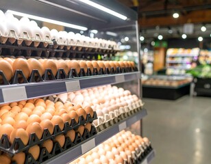 Grocery store egg display