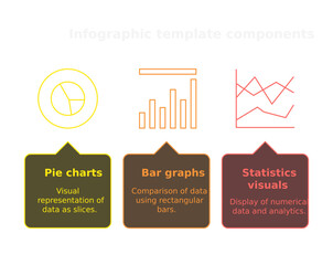 Data Visualization Infographic: A visual depiction of data using charts, specifically pie charts, bar graphs, and line graphs.