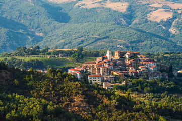 Obraz premium san Martino d'Agri top view during the summer season inside the Appennino Lucano National Park,