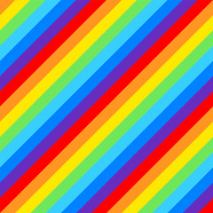 Bright beautiful abstract rainbow seamless pattern with diagonal stripes. Background, print, wallpaper. Vector illustration