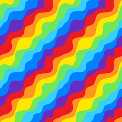 Bright beautiful abstract rainbow seamless pattern. Background, print, wallpaper. Vector illustration