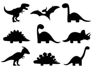 Dinosaurs Silhouettes Set © Natthaporn