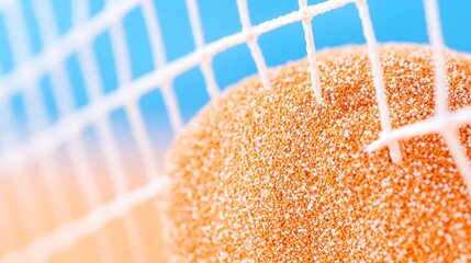 Intricate Sand Patterns of a Volleyball Court, showcasing fine granules and rake designs, emphasizing the texture and preparation of the playing surface.