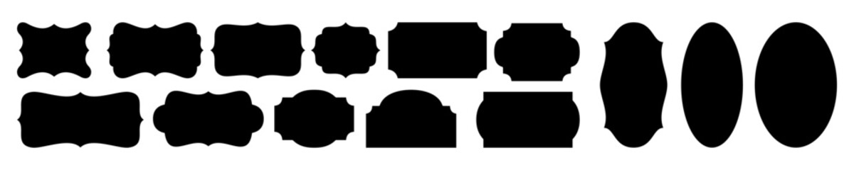 Set of isolated black vintage photo frames on white background. Decorative frames. Vector.