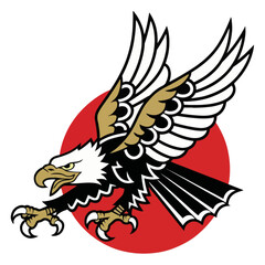 eagle flying in the white background, eagle, animal, bird,wings, vector, illustration.