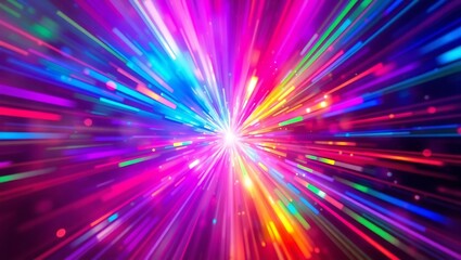 Naklejka premium Color explosion with prism light effects, colorful abstract spectrum, immersive chromatic lighting, designed for vertical mobile screens