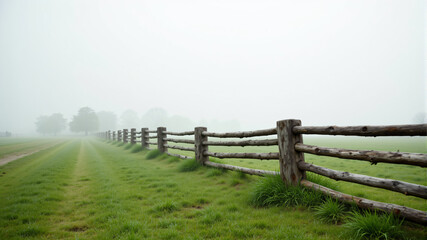 Fototapeta premium Scenic Rural Fencing View
