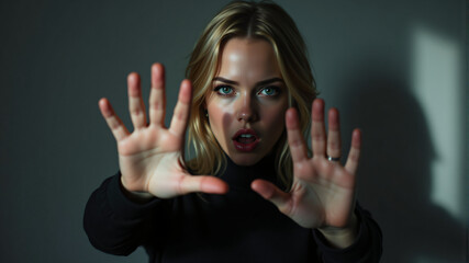 Expressive Woman with Hands