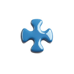 Obraz premium Blue jigsaw puzzle piece in clean isolated layout for problem-solving concepts