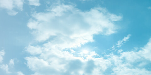 sunny sky blue light watercolor background. Aquarelle painting brush effect card paper textured canvas cloudy smoke space for text, entertaining card, template. aquamarine color graphics illustration